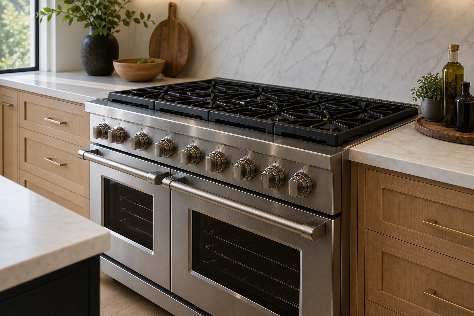 Viking professional gas range serviced in a Belmont, CA kitchen